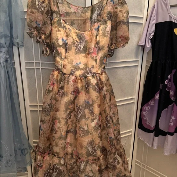 Thorn & Fable Alice in Wonderland Floral Midi Dress - Picture 2 of 4